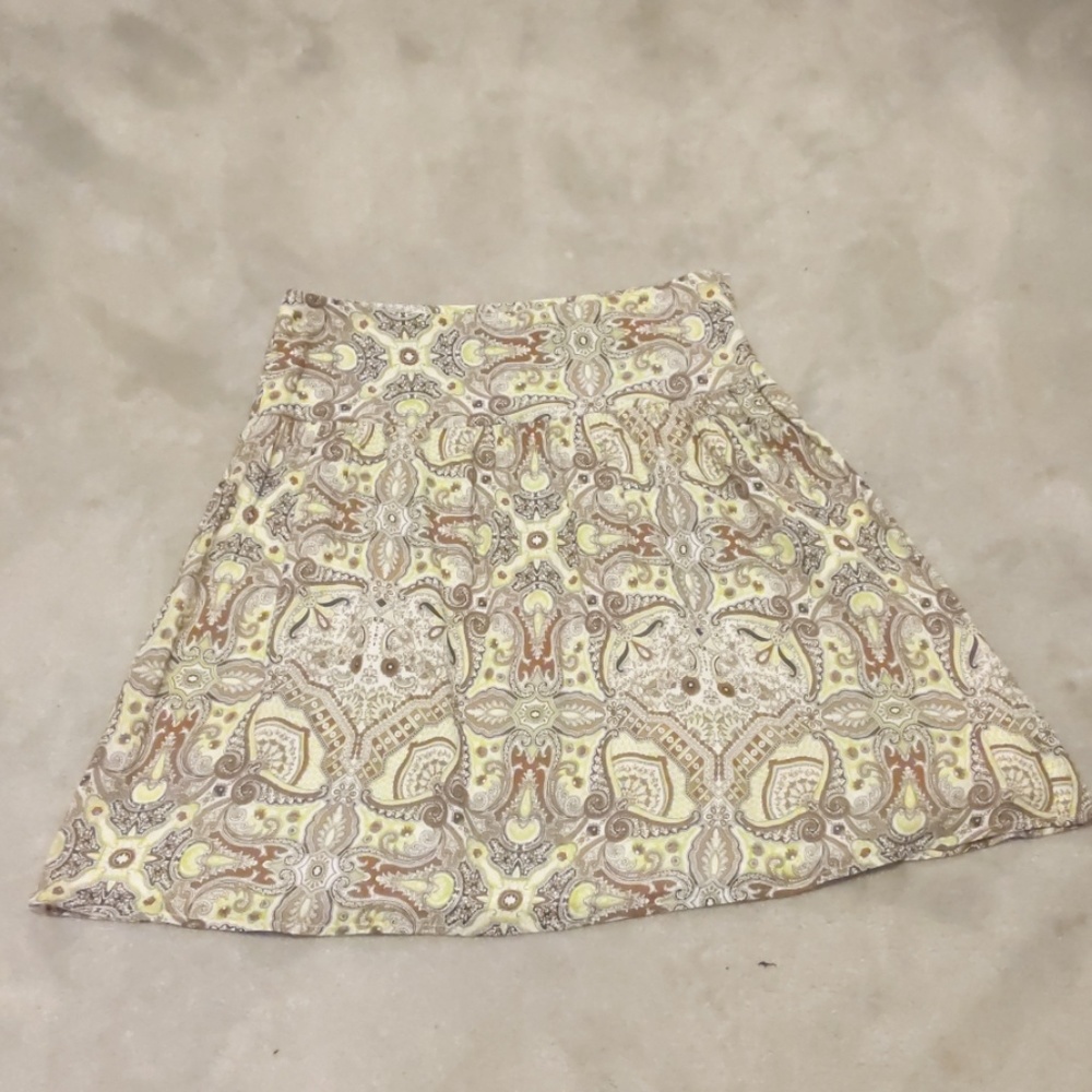 Paisley skirt brown and green